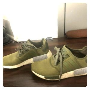 Adidas Green NMDs athletic shoes